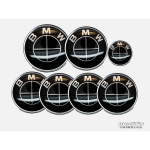 modifix_co_uk BMW T&Auml;ISMUST Embleem M&auml;rk 7tk Komplekt: Eesmine + Tagumine + Keskkattekattekesed + Kleebis
