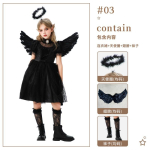 Halloweeni Laste Kost&uuml;&uuml;mikleidi Komplekt - Ingel Kurat Vampiir N&otilde;id Jazzi Tantsu R&otilde;ivas T&uuml;drukud Vanem-Laps Sobiv 110cm black