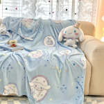 Kawaii armas Cinnamoroll tekk Visketekk Karvane Talvine tekk t&auml;iskasvanutele Voodipesu Kodu sisustus Kohev Ruuduline Diivan P&otilde;lve Size: 130*170cm, Weight: 280 GSM
