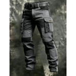 Meeste 100% puuvillased v&auml;rviplokkidega mitme taskuga v&auml;lir&otilde;ivad vabaaja sirged cargo pikad p&uuml;ksid 4XL black