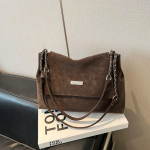 Retro Kett-&Otilde;lakott Nahast Suure Mahutavusega Crossbody Kott Naiste K&auml;ekott Reisimiseks brown