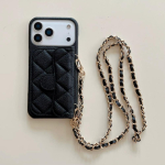Luksuslik Crossbody Rahakott Telefonikott Kaardihoidjaga Nahast Pael &Otilde;larihm IPhone 13 14 15 16 17 Pro Max jaoks (Logo puudub) iPhone17 Pro must
