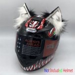 Mootorrattakiivri Elektrikiivri Kaunistus 3D Stereo Hundik&otilde;rvad Palus Kokkupandav Mootorratta Kiivri Tarvikud Kleebised Cosplay Stiil Black White Wolf Ear