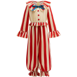 J&otilde;ulu&uuml;likond Laste Kloun Triibuline Kommi Komplekt Cosplay Kost&uuml;&uuml;m T&uuml;drukud Poisid Klouni &Uuml;likond Halloween Karnevali Pidustus 2025 Karneval 140cm beige
