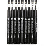 KNOW 9tk/komplekt must pigmentvooder Neelde veekindel joonistuspliiats Pigma Micron p&auml;ikesekindel marker