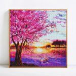 DIY teemantmaal T&auml;ielik &uuml;mmargune maastiku rhinestone pilt tikandid 30x30