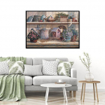 Teemantmaaling Ristpistes puidust lilleriiul Kodukaunistus T&auml;ielik Rhinestone 5D Teemanttikandid 20X30CM