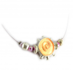 Les Tr&eacute;sors De Lily [D0925] - Collier Cr&eacute;ateur 'Sole Mio' Rose Heleroosa