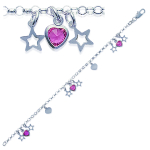 Les Tr&eacute;sors De Lily [D8005] - Bracelet Argent 'Pimprenelle' Rose argent&eacute; - 10 mm h&otilde;be