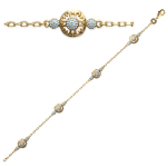 Les Tr&eacute;sors De Lily [J3126] - Bracelet Plaqu&eacute; or 'D&eacute;esse' blanc dor&eacute; - 8 mm kuld