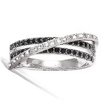 Bague Argent 'Romy' noir blanc argent&eacute; (rhodi&eacute;) - 5 mm 52 must