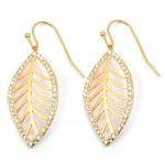 Les Tr&eacute;sors De Lily [L5307] - valge kullaga kullatud k&otilde;rvar&otilde;ngad  Gold Leaf  - 35x15 mm kuld