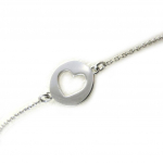 Les Tr&eacute;sors De Lily [N2833] - Bracelet Argent 'Love' argent&eacute; (rhodi&eacute;) - 10 mm h&otilde;be