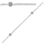 Les Tr&eacute;sors De Lily [Q8199] - Chaine Cheville Argent 'Billes' argent&eacute; - 25 cm 1 mm- billes 4 mm h&otilde;be
