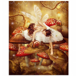 5D teemanttikandid liblikas haldjas isetegemine &uuml;mmargune teemantmaal Multifilm seene ristpistes 20X30CM