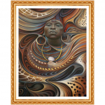 Kodukaunistus Isetehtud teemantmaal ristpistes Aafrika naiste teemanttikandid &uuml;mmargused teemantpildid 20X30CM