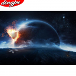 DINGPU 5D teemantmaal maastik t&auml;ispuurtikandid juga Kodukaunistus mosaiik k&auml;sitsi valmistatud kingitus 20X30CM