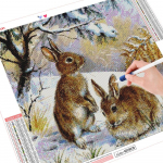 Teemantmaal Talvine t&auml;isv&auml;ljak Uus saabumine Teemanttikandid J&auml;nese Looma Mosaiik K&auml;sitsi valmistatud kingitus Full Round （30x30CM）