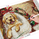 5D DIY Teemantmaali J&otilde;ulud t&auml;isruudukujuline teemanttikandid koerakomplekt Mosaiik Loomade K&auml;sit&ouml;&ouml; P&uuml;hadekingitus Full Round (20X30CM)