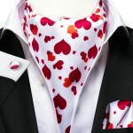 Hi-Tie Men Business Novelty Tie Silk Ascot Sallid Lipsukomplekt Meestele Taskur&auml;tikute Mansetin&ouml;&ouml;pide komplekt AS-1008 lilla