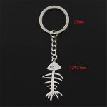 Uus mood meeste v&otilde;tmehoidja 30mm DIY metallist hoidikkett vintage kalaluu ​​42x21mm h&otilde;bedane ripats kingitus