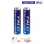 PALO 1,5 V AAA liitium-ioon aku 1110 mWh liitium-pol&uuml;meer USB laetav liitium-USB aku AAA + USB kaabel 2PCS