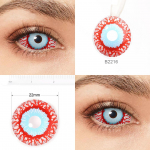 22MM Sclera l&auml;&auml;tsed Crazy Halloweeni kontaktl&auml;&auml;tsed 3 tooniga Zombie Eyes Kontaktid Cosplay Scary Eye Lens jaoks 22mm