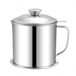 K&ouml;&ouml;gi&otilde;lipott roostevabast terasest &otilde;lifilter Kodumajapidamises kasutatava toidu&otilde;li rasvaeraldaja kaanega 410 & 1.3L & Flat Steel Handle