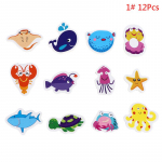 Mix Ocean Animals puidust k&uuml;lmkapimagnetiga loominguline multikas 3D kleebised m&auml;nguasjad