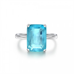 GICA GEMA 100% 925 Sterling Silver 10*14MM Paraiba Turmaliinist abielus&otilde;rmused Naiste peole peened ehted kingitused US 5 sinine