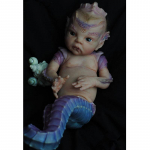 BZDOLL 50cm 3D Paint Skin Pehme Silikoon Reborn Princess Atlantyss Seahorse Baby Doll Lifelike 20 Tolli Hippocampus Premium Collectibles 50cm 3D-paint Skin Doll