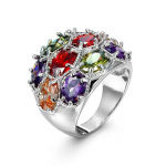 SODROV Rainbow Jewelry v&auml;rvilised kristallist tsirkoonist s&otilde;rmused naistele pulmakihlas lilles&otilde;rmus 6