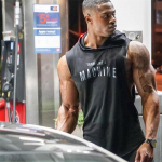 Muscleguys Brand Meeste Kulturismi Stringer Hoodies J&otilde;usaali varrukateta kapuuts Fitness Tank Top Meeste Spordir&otilde;ivad Puuvillane Treeningvest M must