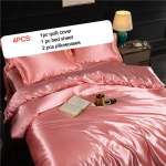 4 tk/komplekt Summer Smooth Nude Sleeping Siidine voodipesukomplekt Kerge luksuslik satiinist tekk-lina Padjakate &otilde;pilaste &uuml;hiselamu voodi neljaosaline komplekt Twin 4 pcs