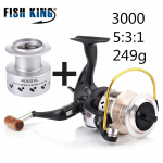 Kalastusrull Fiber Drag Spinning p&uuml;&uuml;girull varupooliga 9+1BBs 5.3:1/4,8:1 magevesi 3000