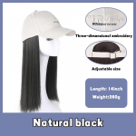 Pikk moodne parukam&uuml;ts pikkade sirgete juustega n&auml;htamatu pardik&uuml;ts parukas naistele uus m&uuml;tsparukaga pesapallim&uuml;ts