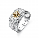 Bague Ringen 1.0 CT D v&auml;rvi moissanite teemant abielus&otilde;rmused naistele 18K valge kulla v&auml;rvi 100% 925 sterling h&otilde;bedast pruuts&otilde;rmus 7 sinine