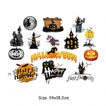Head Halloweeni plaastrid riietele Heat Press Appliediga kapuutsid Parches Ropa isetehtud riided kleebised triigitud &uuml;lekandel Hiphop 24x18.2cm