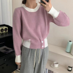 Naiste pullover-kampsun s&uuml;gistalvine disainimeel avar korea k&otilde;verad pikad varrukad kaelaga vabaaja kudum naistele One Size must