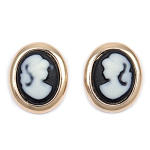 Les Tr&eacute;sors De Lily [R3656] - Kullatud  Camee  mustast kullast k&otilde;rvar&otilde;ngad - 13x11 mm must