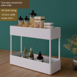 2/3/4 kihiga kitsa vahega hoiurest K&ouml;&ouml;k Vannitoa riiulid Korraldaja Mobiilne &otilde;huke hoiuk&auml;ru koos rattak&auml;ruga S&auml;&auml;stke ruumi 2 layers 40.5*13.5*32cm valge