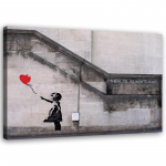 L&otilde;uendiprint Banksy Girl with Balloon 60x40 hall v&auml;rv