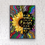 5D isetehtud teemantmaalid p&auml;evalilled ja t&auml;hed ristpistes t&auml;ispistes teemanttikandid mosaiikkunst Pilt kividest kaunistus kingitus Full Round 20x30cm