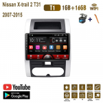 Android Nissan X-trail 2 T31 2007-2015 Autoraadio Multimeedia Videopleier GPS Navigatsioon WIFI 1+16GB