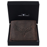 Zeus Vintage Brown RFID-d blokeeriv nahast rahakott meestele Regular tumepruun v&auml;rv