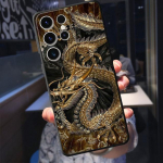 Must pehme telefoni&uuml;mbris Samsung Galaxy S10e S8 S7 S21 S10 S9 S23 Ultra 5g S22 Plus S20 Fe Fashion Chinese Tiger Dragon Cover Samsung S23 5G