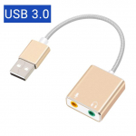 GOOJODOQ 7.1 v&auml;line USB-helikaardi pesa 3,5 mm USB-heliadapteri k&otilde;rvaklappide mikrofoni helikaart Macbooki arvuti s&uuml;learvutile ZH kuld