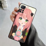 &Uuml;mbris Xiaomi Redmi Note 11t 11s 11 10 8 Pro 9 9s 9t 8t jaoks Mi 10 8 9a 9c 10c 12c K40 K60 Spy X Family jaoks roosa naeratus Anya Damian Redmi Note 11 Pro 5G