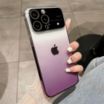 Karastatud klaasist objektiiviga kaamera kaitse gradientv&auml;rvi l&auml;bipaistev telefoni&uuml;mbris iPhone 12 13 14 Pro Max luksusliku k&otilde;va kaitseraua kate jaoks For iPhone 12 punane