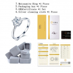 P&auml;ris 925 Sterling h&otilde;bedane D v&auml;rvi moissanite s&otilde;rmus briljantl&otilde;ikega teemanttest l&auml;bitud kuue k&uuml;&uuml;nega Moissanite s&otilde;rmused naistele ehted 5